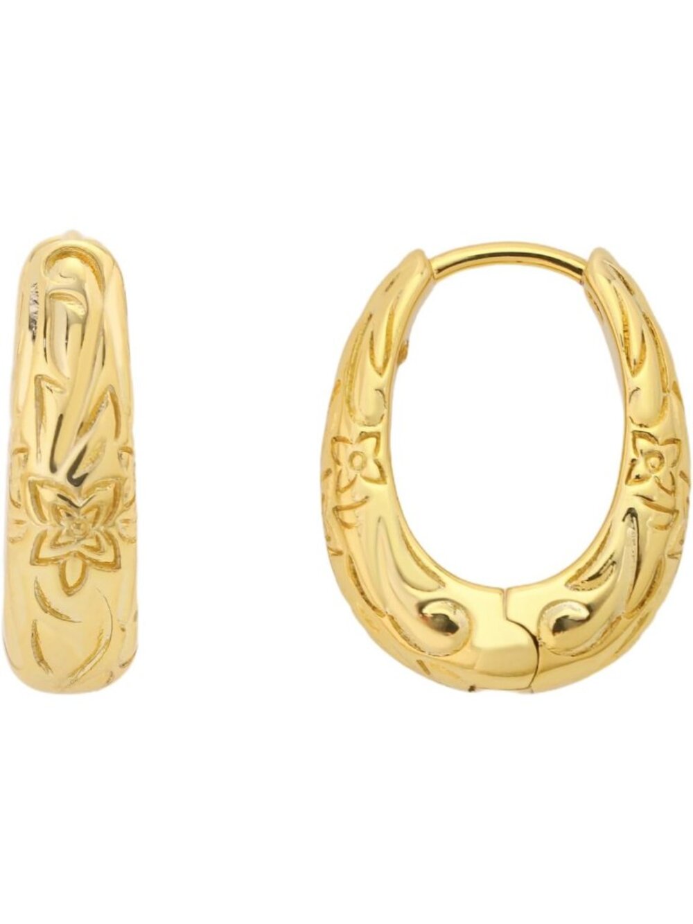 Waterproof Flower Hoop Earrings, 14k Gold-Plated, Stylish & Durable Jewelry